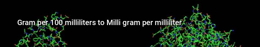 gram per 100 milliliters to milli gram per milliliter