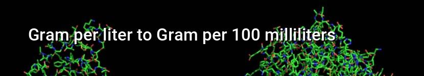 gram per liter to gram per 100 milliliters