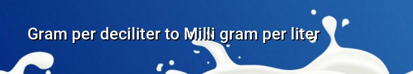 gram per deciliter to milli gram per liter