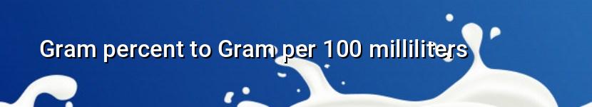 gram percent to gram per 100 milliliters