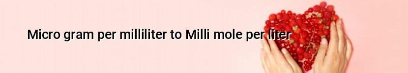 micro gram per milliliter to milli mole per liter