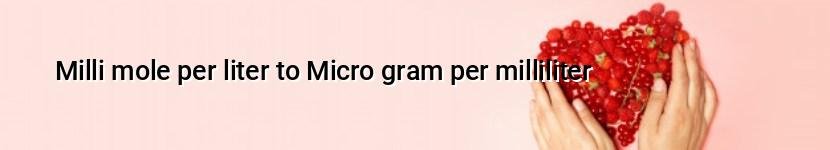 milli mole per liter to micro gram per milliliter