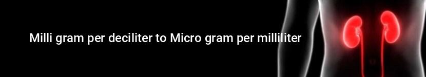 milli gram per deciliter to micro gram per milliliter