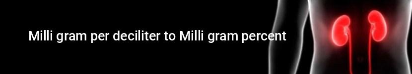 milli gram per deciliter to milli gram percent