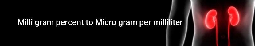 milli gram percent to micro gram per milliliter