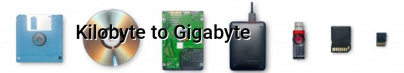 kilobyte to gigabyte