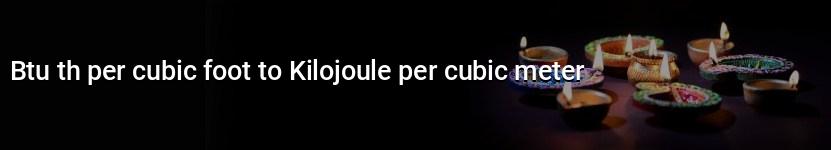 btu th per cubic foot to kilojoule per cubic meter
