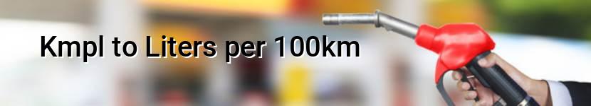 kmpl to liters per 100km