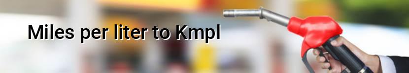 miles per liter to kmpl