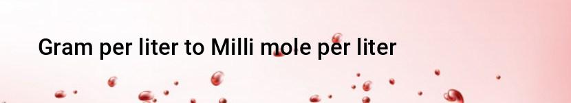 gram per liter to milli mole per liter