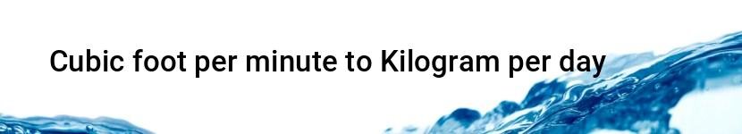 cubic foot per minute to kilogram per day