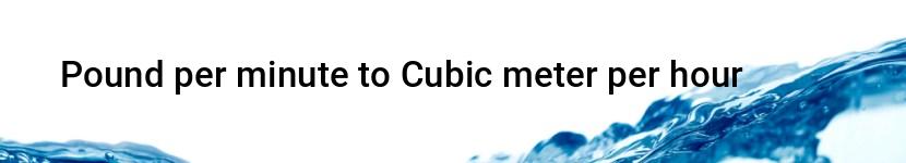 pound per minute to cubic meter per hour
