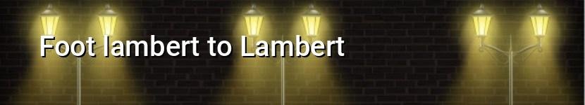 foot lambert to lambert
