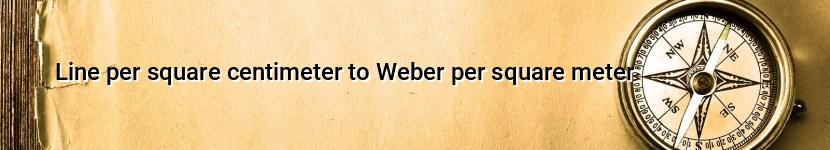 line per square centimeter to weber per square meter