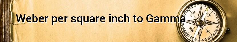 weber per square inch to gamma