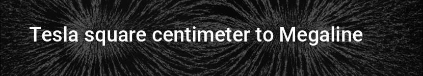 tesla square centimeter to megaline
