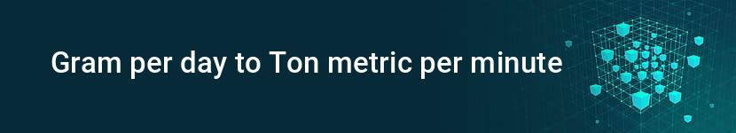 gram per day to ton metric per minute