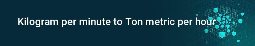 kilogram per minute to ton metric per hour