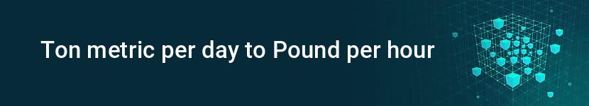 ton metric per day to pound per hour