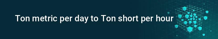 ton metric per day to ton short per hour