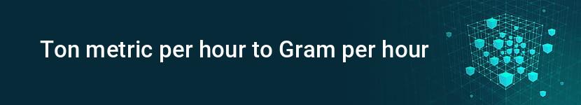 ton metric per hour to gram per hour