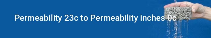 permeability 23c to permeability inches 0c