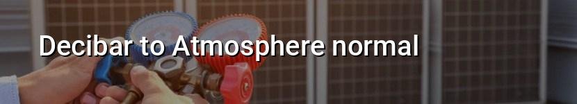 decibar to atmosphere normal