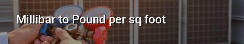 millibar to pound per sq foot