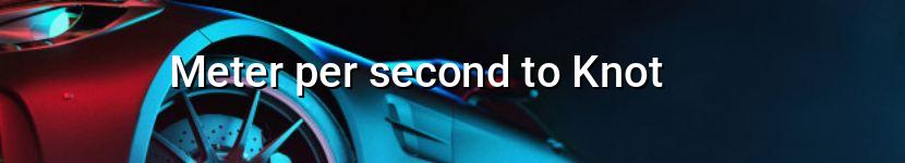 meter per second to knot