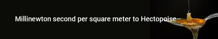 millinewton second per square meter to hectopoise
