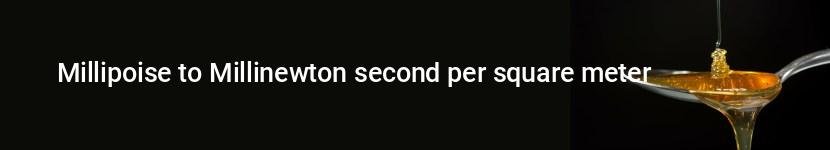 millipoise to millinewton second per square meter