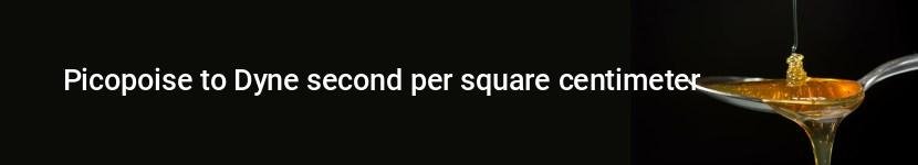 picopoise to dyne second per square centimeter