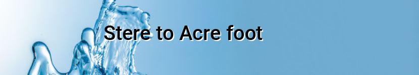 stere to acre foot